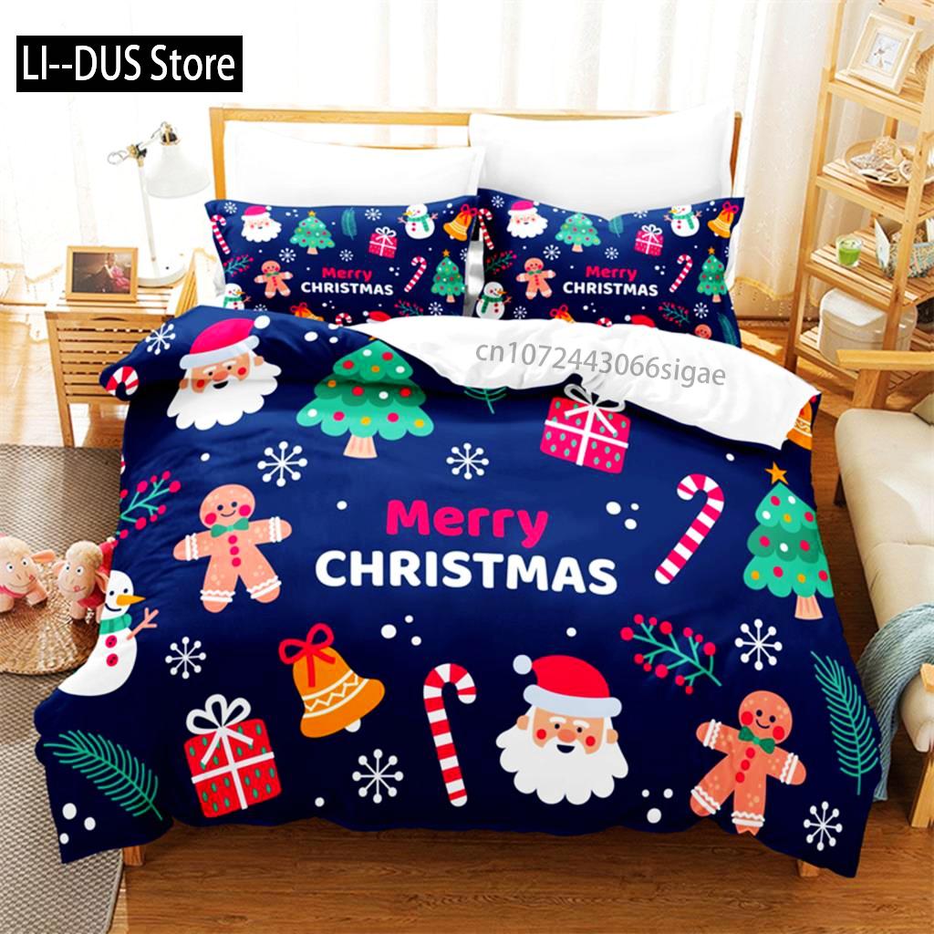 Comforter Cartoon Santa Claus Bedding Set 3D Bedding Digital Printing Queen Size Bedding Set Fashion Design