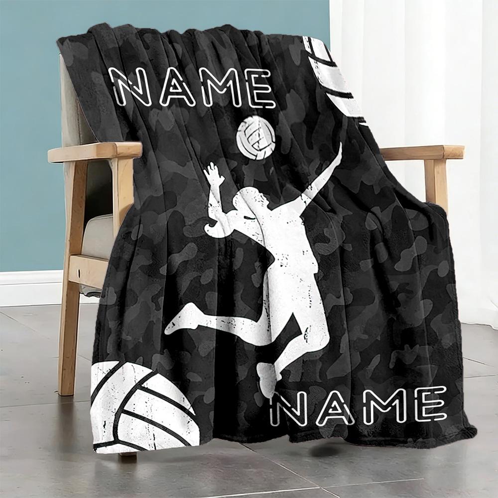 Volleyball Enthusiast88 Customize Your Name Blanket Gift Customizable Blanket Durable Comfort Suitable for Picnics Nap Bedding Livingroom