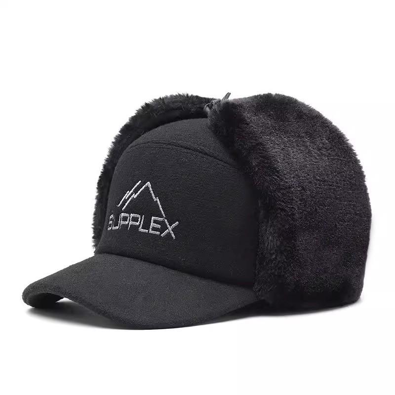 Men's Thick Velvet Lei Feng Winter Hat for Middle-aged and Elderly - Warm Knitted Design