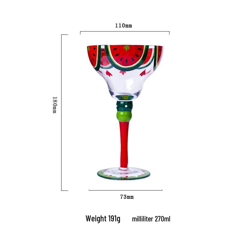 Hand-Painted High-Stem Margarita Glass for Cocktails