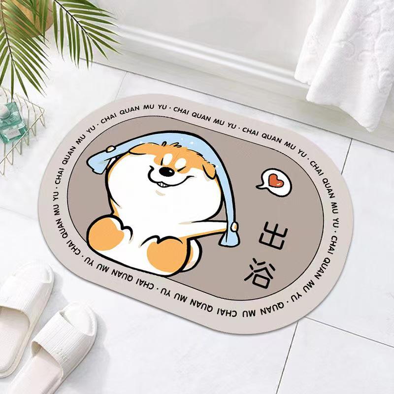 

Shiba Inu Cartoon Anti-Slip Bathroom Doormat 40x60 cm