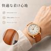 Wooden wristwatch men quartz natural wood genuine leather strap luminous hands ultra-lightweight casual business commuting gift brown.