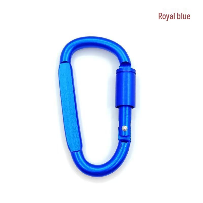 8CM Locking D-Shaped Carabiner with Screw Nut, Aviation Aluminum Alloy