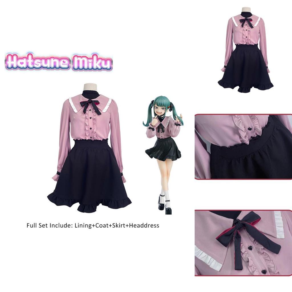 Hatsune Miku Vampira Cosplay Fantasia Vestido Uniforme Roupa Festa a Fantasia de Halloween