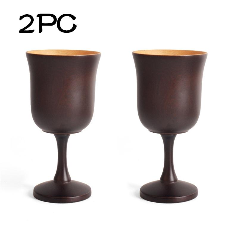 Wooden Handmade Wine Glasses Retro Dinnerware Goblet Vintage European Style Spirit Vodka Champagne Glasses Bar Home Decor