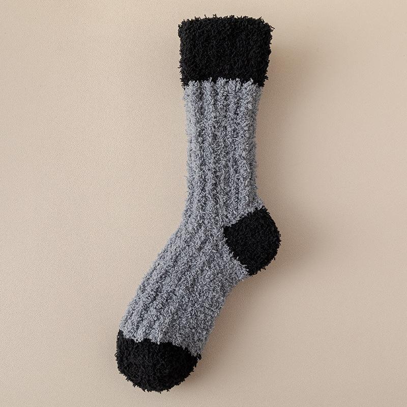 Coral Velvet Socks for Women Autumn Winter Extra Thick Warm Mid-tube Floor Socks Wool Circle Plus Velvet Sleeping Month Sleeping Socks