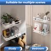 Bathroom Aluminum Shelf Shower No Drill Wall Mounted Organizer Rectangular Storage Rack