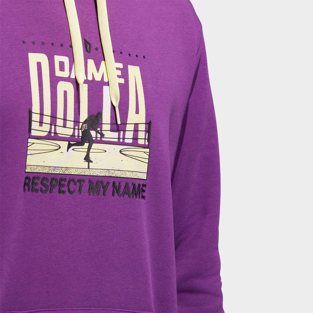 Adidas Dame Basketball Hoodie With Graphic Print Men Hoodies Purple HG8914