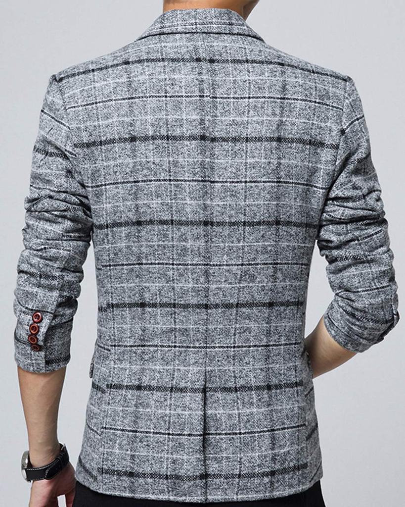 Herfstpak Maatwerk Slim Grote Maten [ODFMCE] Herenjas, Jas, Zakelijk, Casual, Gentleman, Pasvorm, (JP, Alfabet, 2XL, Grijs)