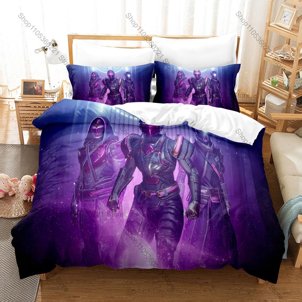 Destiny 2 Guardian Hunter Titan Warlock Space Alien Planet Sci-Fi Multiplayer Shooter Game Bedding Set Duvet Cover 2 Pillowcases
