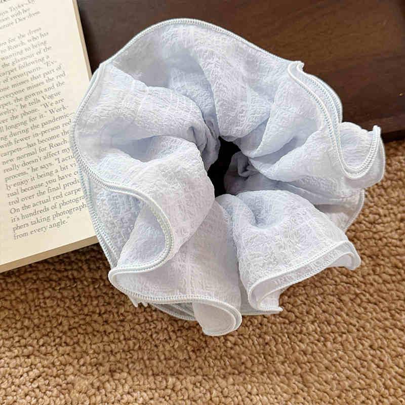 Soft Yarn Large Scrunchies Double Layers Hair Rope Summer Colorful Elastic Hair Band Ponytail Holder Rubber Bands Women Hair Acc