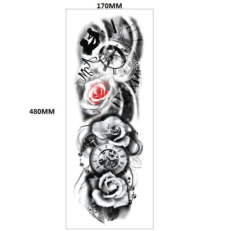 Lion Tiger Head Large Pattern Waterproof Full Arm Tattoo Sticker Flower Arm Large Pattern Water Transfer Wind Sticker