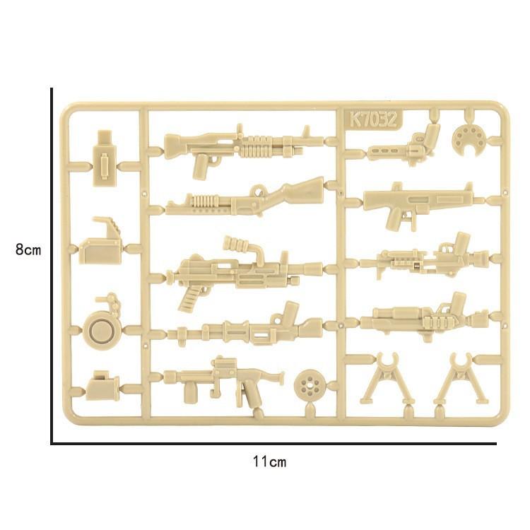 Doll Scene With Anti-Aircraft Maxine Anti-Aircraft Heavy Machine Gun Mortar Assembly Building Block
