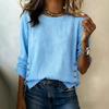 Zomer nieuw dames T-shirt effen kleur ronde hals casual los katoen en linnen top