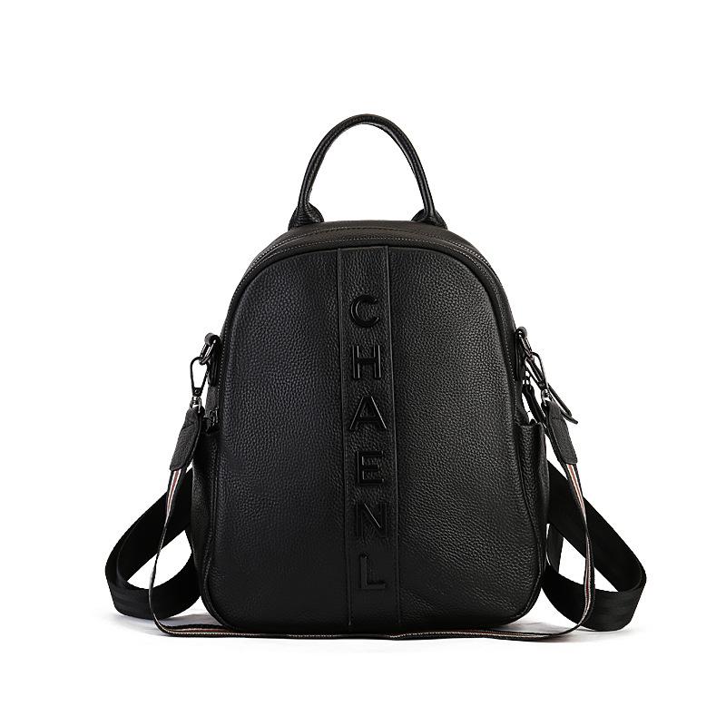Genuine Leather Backpack Women's Light Leisure Bag Travel Backpack Multi-functional Large Capacity Student Backpack