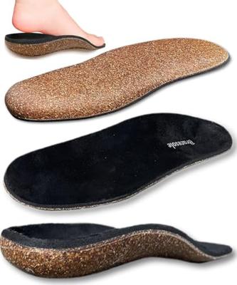 [Insoles That Conform To Your Feet and Provide Support] Normal Arch X Suede All-Cork Arch Support Cork Insole with Shock Absorption, Low Rebound, and