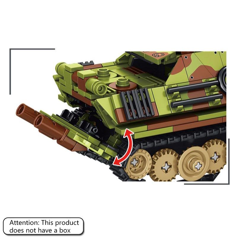 Cheetah G1 tank destroyer building blocks, armored vehicle puzzle assembly toy models, boys' military DIY, children's gifts
