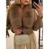 Winter Fashion Knitting Cardigan Placket Coat Women Casual Fur Coat Short Warm Knitted Jacket