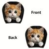 Fofas Capas para Encosto de Cabeça de Carro com Estampa de Gato Laranja de Olhos Grandes, Design Elástico, Encaixe Universal para Interior de Carro, Ideal para Casais, Amigos, Ciclismo, Viagens de Carro