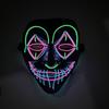 LED Killer Mask Halloween Dance Scary Theme Party Cosplay Costume Props LED Double Star Eyes Mask Glowing Colorful Creepy Mask