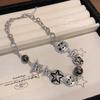 Colar Feminino Japonês-Coreano Hip-Hop Clavícula: Luxuoso, Estrelado, Design de Diamantes Completos