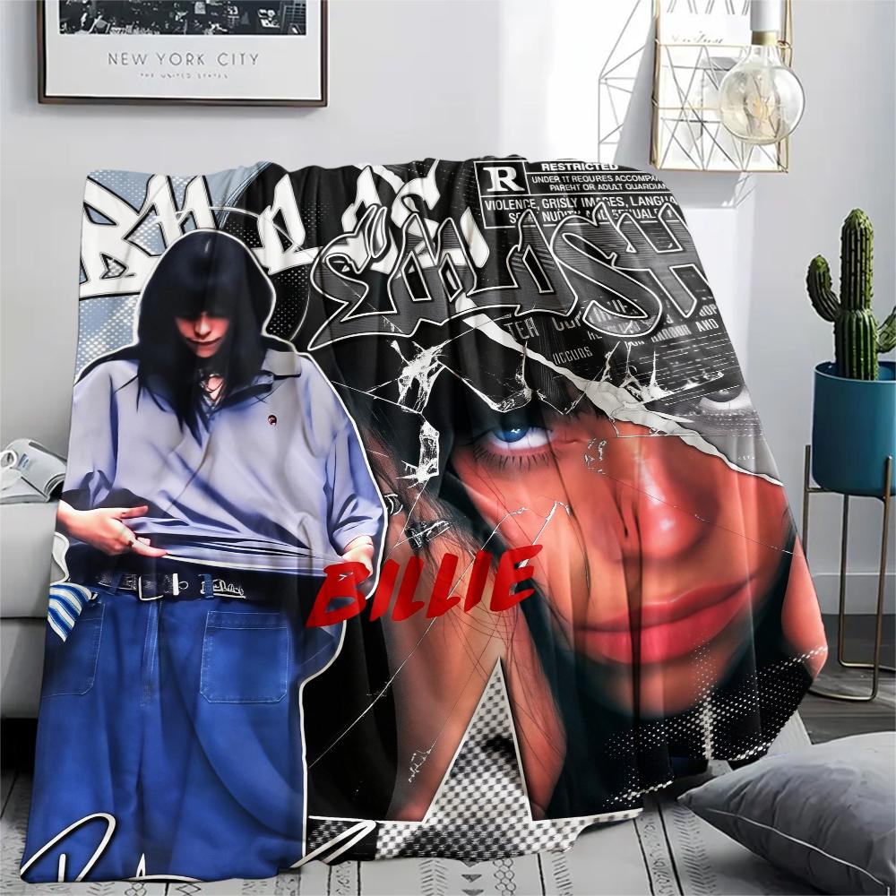 Billie Poster,pattern Flannel Blanket, High Quality Comfortable for All Seasons, Home Decor, Warmth and Comfort, Perfect for Gifts.