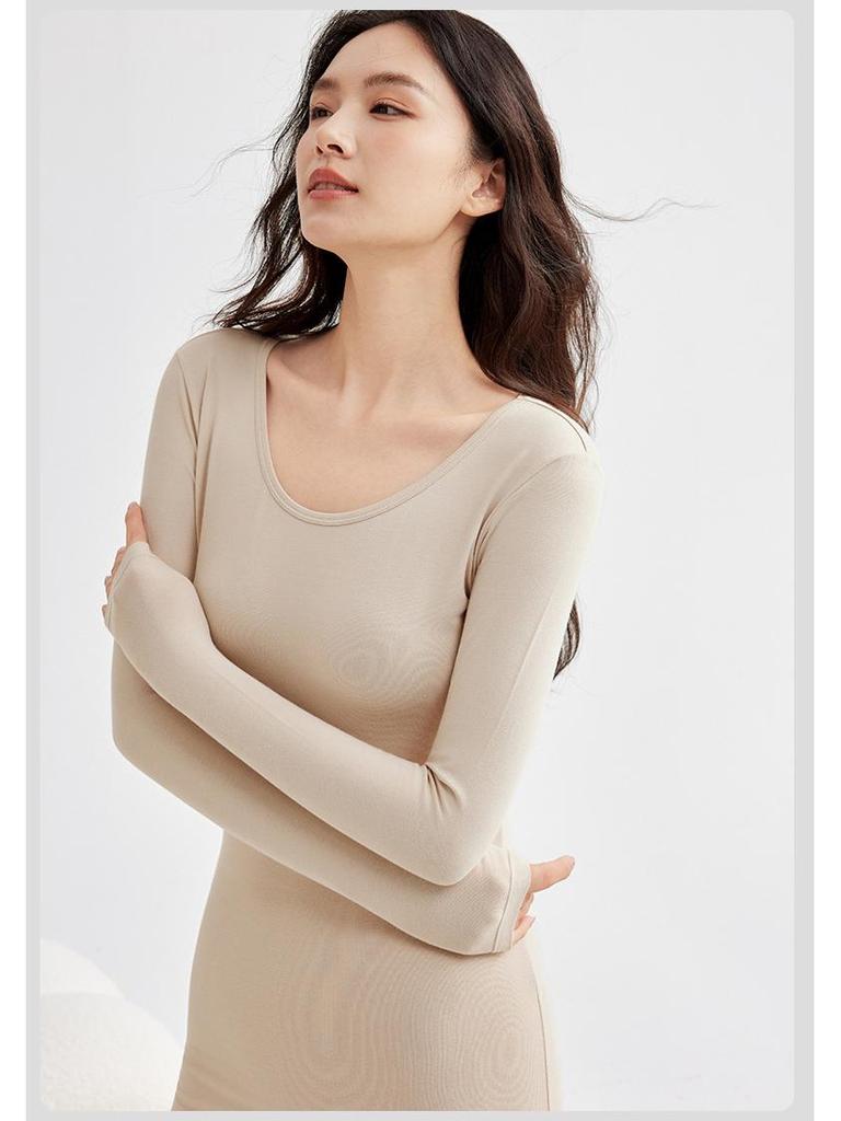 190g Warm Autumn/Winter Pure Cotton Base Layer: Men's & Women's Round Neck Pullover and Trousers Set