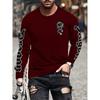 Semplice Stampa Longteng Autunno Moda Girocollo T-shirt a Maniche Lunghe da Uomo Top Outdoor Street Fashion Quotidiano Casual Comfort
