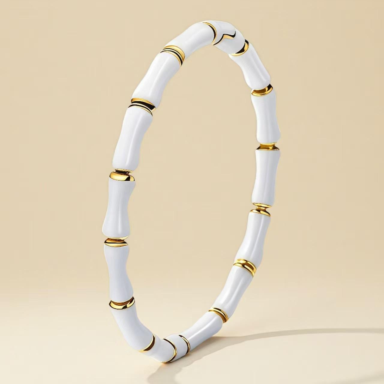 European and American Epoxy Bamboo Simple Fashion Design Versatile Women s Bracelet 17CM