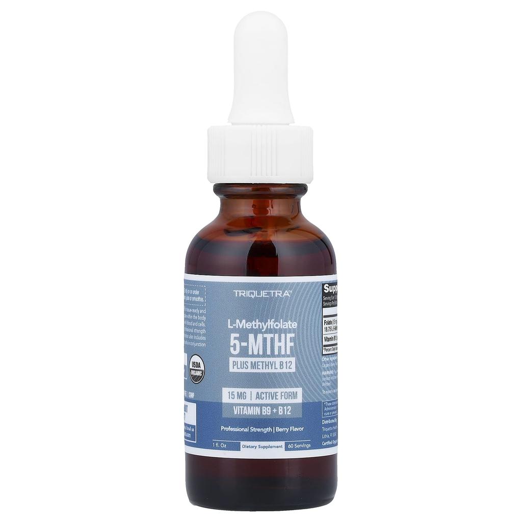 Triquetra Health, L-Metilfolato 5-MTHF più Metil B12, Frutti di bosco, 1 fl oz