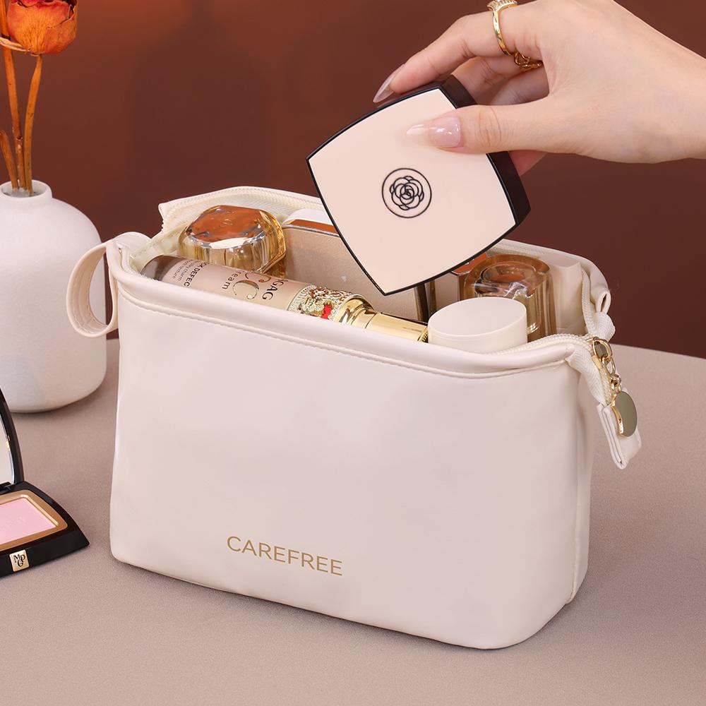 Ladies Portable Handheld Makeup Bag Large Capacity Travel Cosmetic Bag Toiletries Bag for Business Trips Wash Pouch Organization