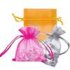 100-pack of multicolored mixed-color organza gift bags, jewelry packaging mesh bags, with drawstring pockets (random colors).