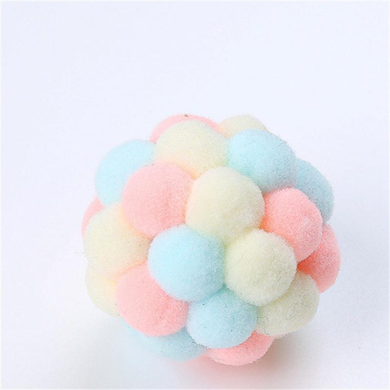 Farbe handgemachte Glocke Ball Haustier Katze elastische Ball interaktive Jagd Haustier Produkte Katze Zubehör