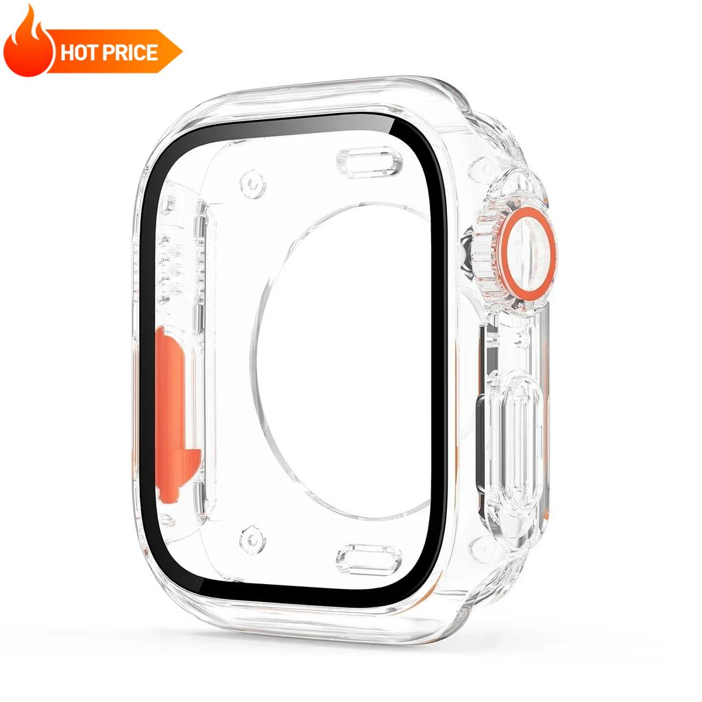 New Screen Protector for Apple Watch 46mm 45mm 44mm 40 41 42mm Hard PC Front Rear Bumper Case iwatch 11 10 9 8 7 SE 6 5