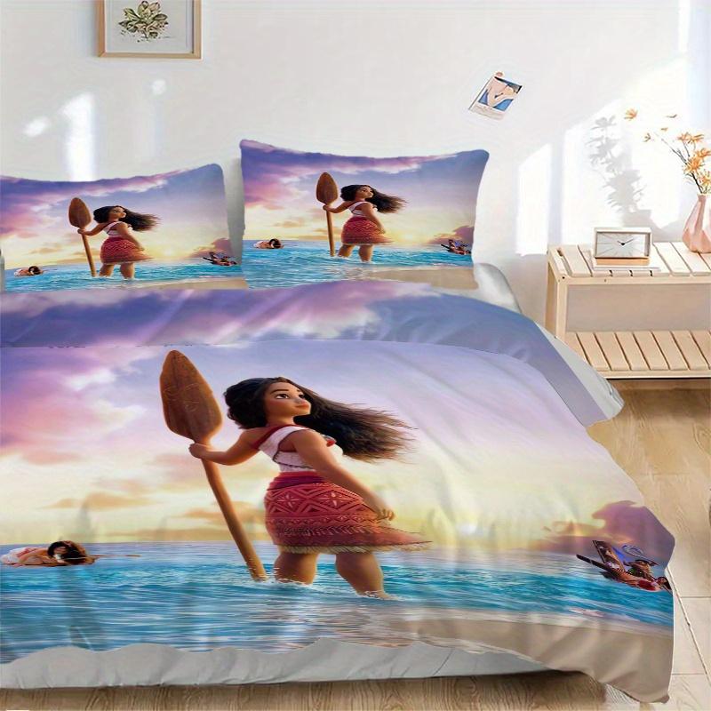 

3pcs Moana s Adventure Bedding Set - Includes Quilt Cover and Pillowcases, Suitable for All Seasons, Machine Washable - Ideal Gift for Family and 135x200cm