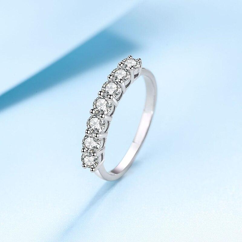 0,7 ct 3 mm Moissanite Diamant Ehering D Farbe 925 Sterling Silber Eternity Band Verlobungsringe Geschenk für Frauen