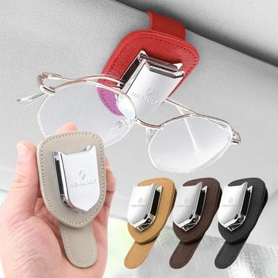 Car Sun Visor Glasses Clips Eyeglasses Holder For Renault Trafic Clio Laguna 2 Megane 2 3 Duster Logan Captur Koleos Accessories R999