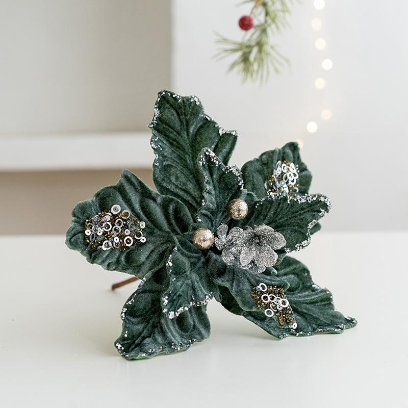 

Рождественские украшения Искусственные букеты Блестящие пайетки DIY Домашняя вечеринка Многоцветные праздничные украшения зелёный
