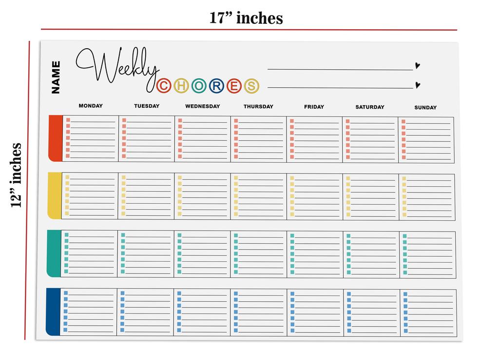 Inkdotpot Magnetic  Whiteboard Responsibility Chart Chore  Chart For  Refrigerator  -Dry Erase Behavior Chart For Kids Responsibility