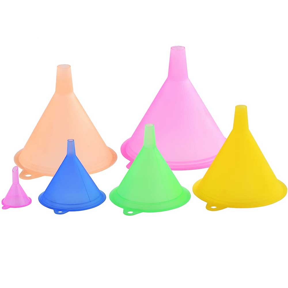 6-5pcs/set Stackable Transparents Colorful Funnel Multifunctional Home Candy Color Funnel