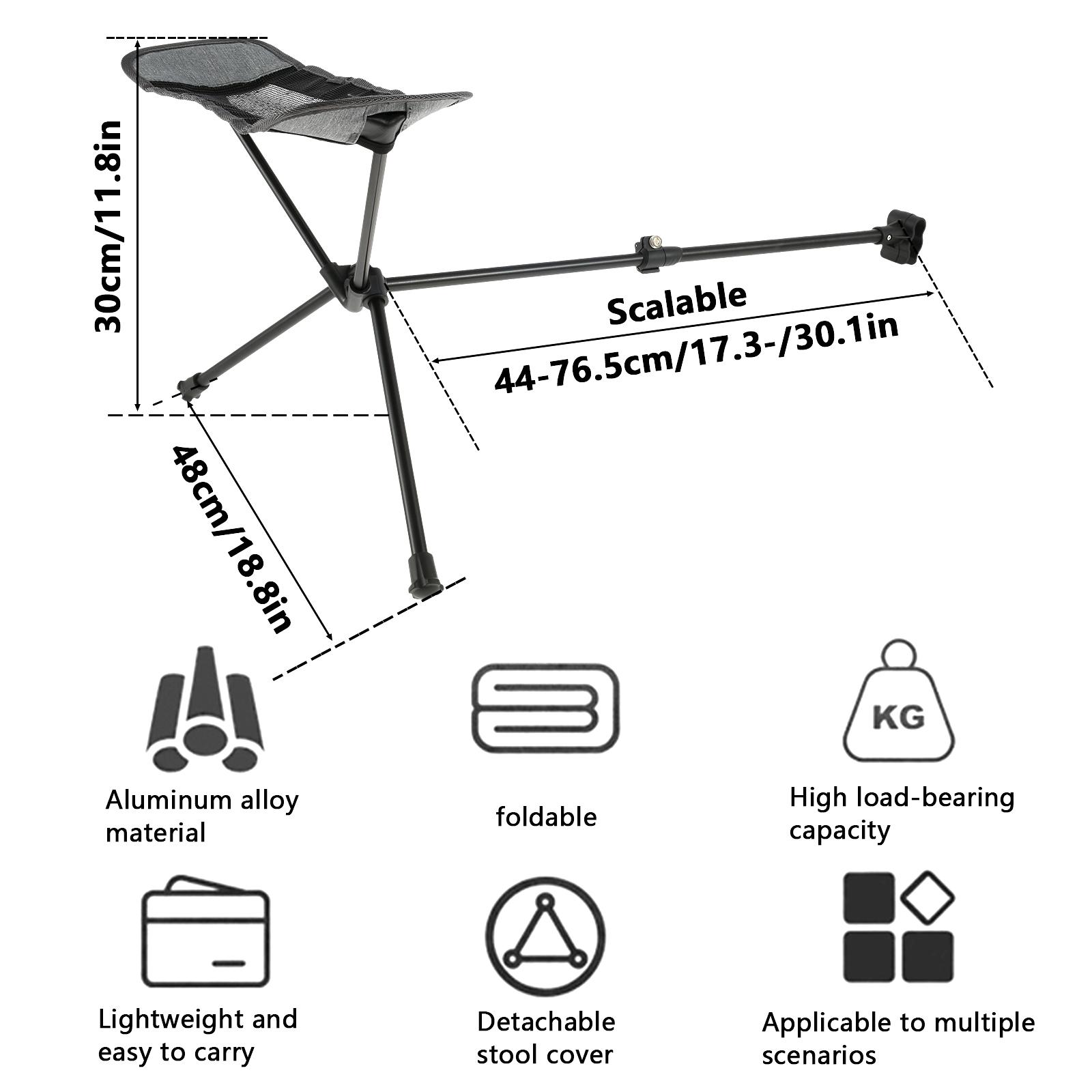 

Подножка для кемпингового кресла Оттоманка Складная Прикрепляемая Подставка для ног Кресло-реклайнер Ленивое Выдвижная для Выдвижного табурета Гамак Пляжное кресло серый