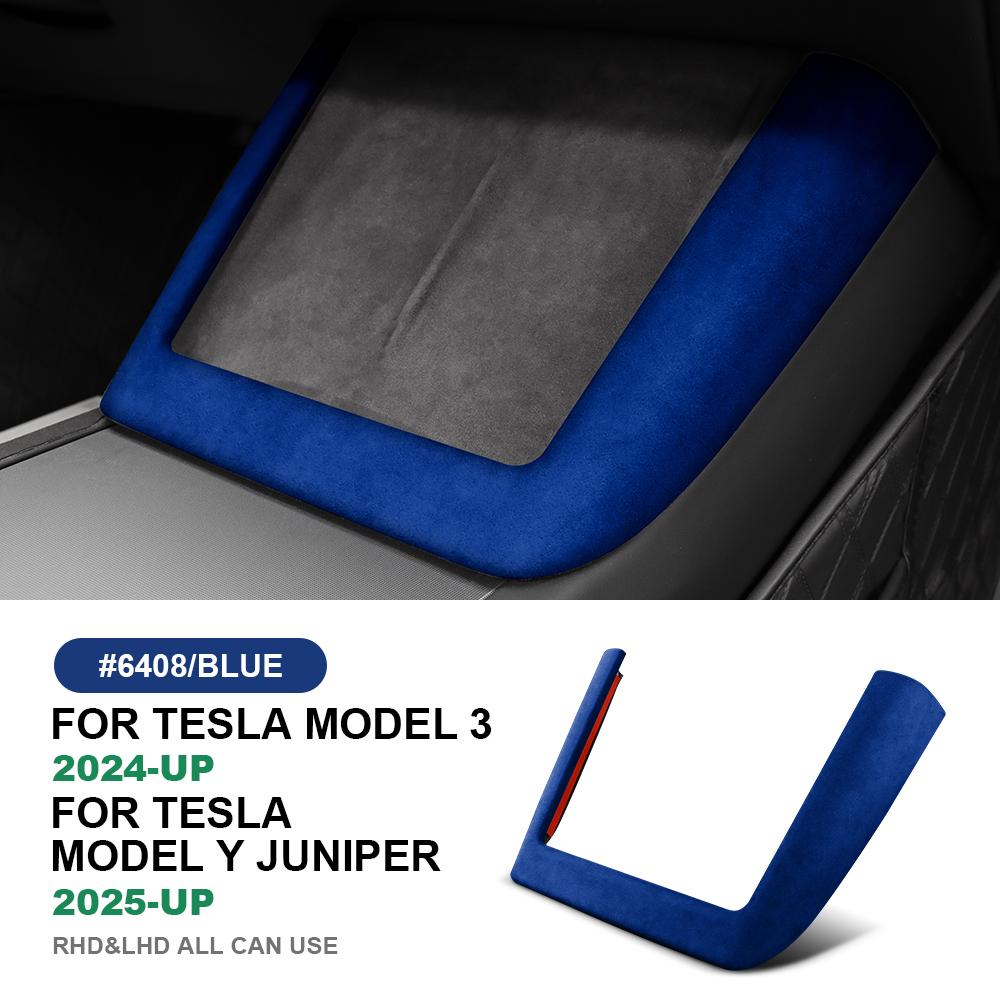 Italian Top Suede for Tesla Model 3 Highland 2024 Model Y Juniper 2025 2026-Up Central Control Wireless Charging Frame Cover