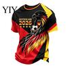 Soccer Fan Apparel Men Fans T-shirt, German Team Football T-Shirt, 2026 World Game Day Shirt Tournament Cheer Tee, Stylish for Stadium Sweat-wicking