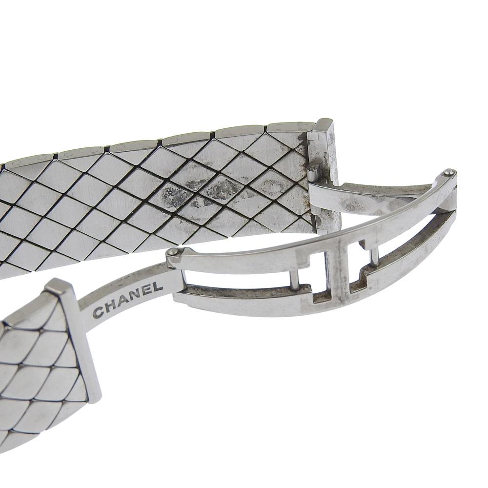 Chanel Matelasse Watches H0009 blackDial Stainless Steel Quartz Analog Display Women Used