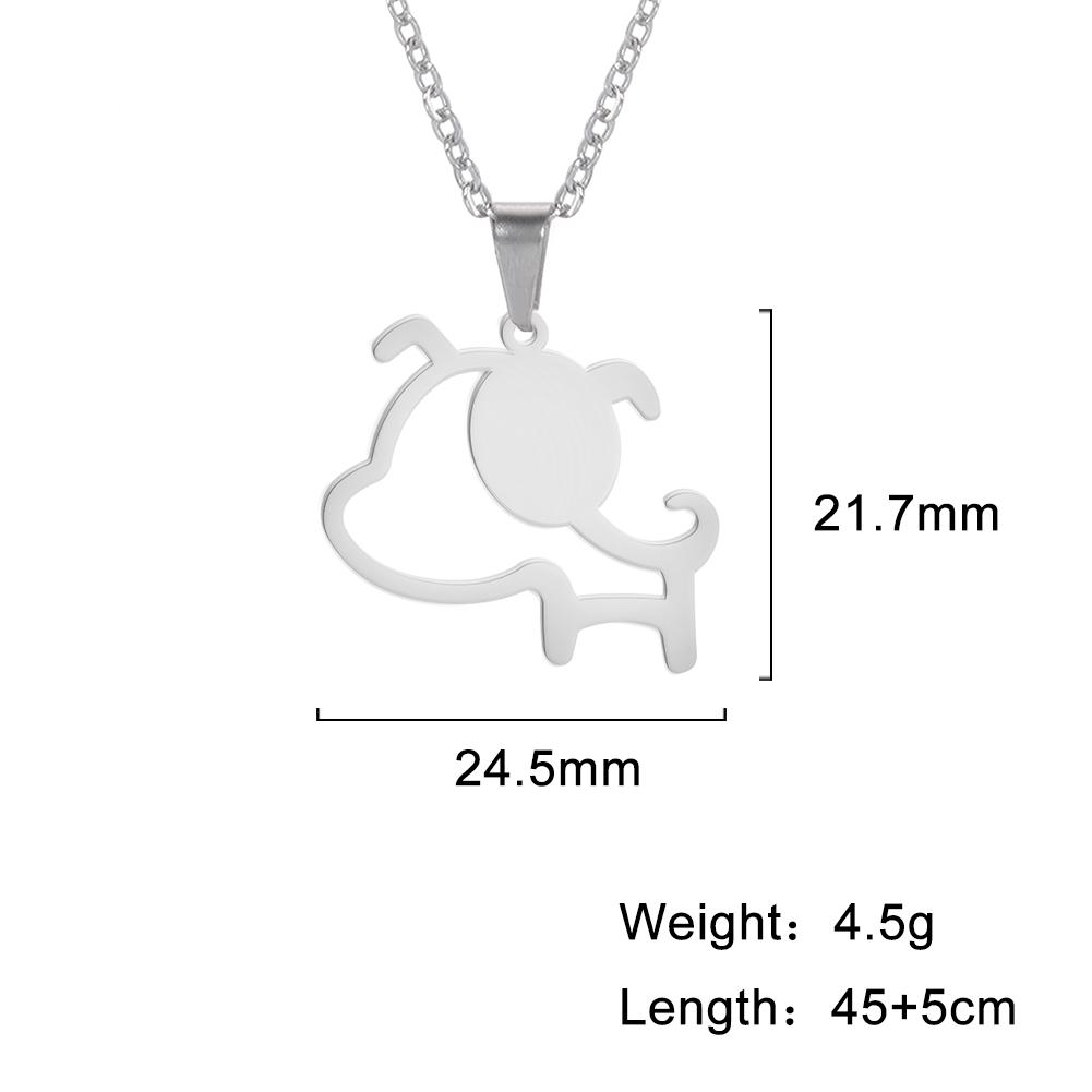 Cazador Stainless Steel Animal Pendant Necklace Cute Cat Dog Pet Whale Elephant Fish Penguin Necklaces Jewelry Gift for Women