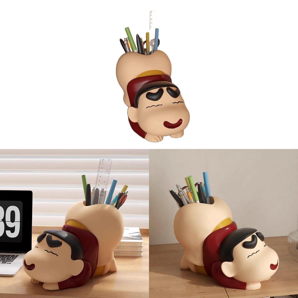 Cartoon Crayon Shinchan Resin Desk Organizer With Multifunctional Storage For Students And Office Use