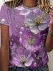 Summer Lady CLothes Crew Neck Short Sleeve Flowers 3D Print T Shirt Women's Outfits Casual Daily Basic Wear T Shirts Clothes