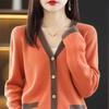 2023 Color Block V-neck Knit Cardigan: Korean Style, Loose Fit for Women, Trendy Spring/Autumn Sweater Outerwear.