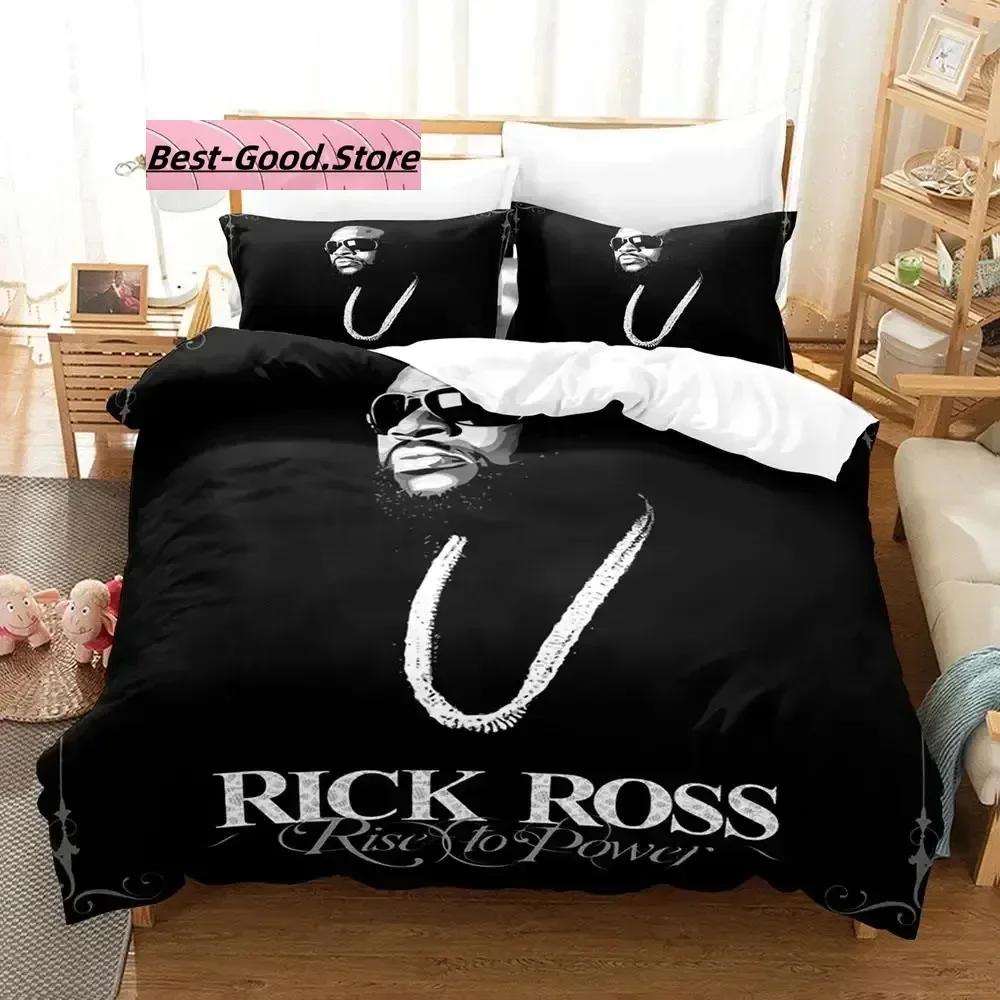 Top RICK ROSS Bedding Set Single Twin Printed Bed Set With Pillowcase Bed Duvet Cover Soft Single Double Queen Super King Size