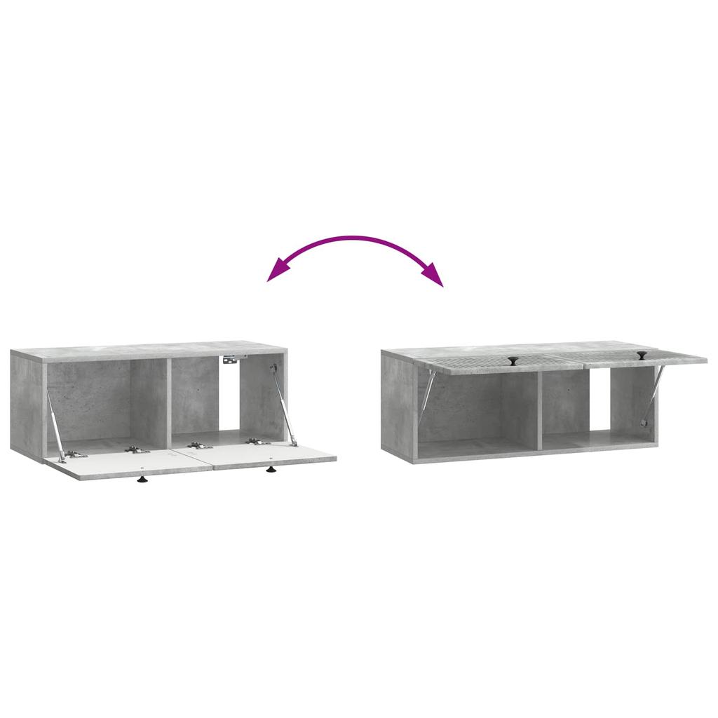 Wall Mounted TV Cabinet Concrete Grey 78.5 x 31 x 30 cm